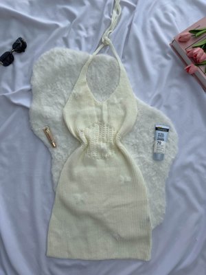 Chiquease Vestido de suéter de primavera/verano sin mangas, con cintura ajustada y semi-transparente con decoración de lazo
