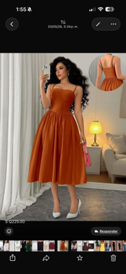 vestido de tirantes cin cintura campana