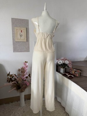 Sweetra Conjunto de pantalones palazzo casuales con parches de tela texturizada, encaje floral y estilo Y2K